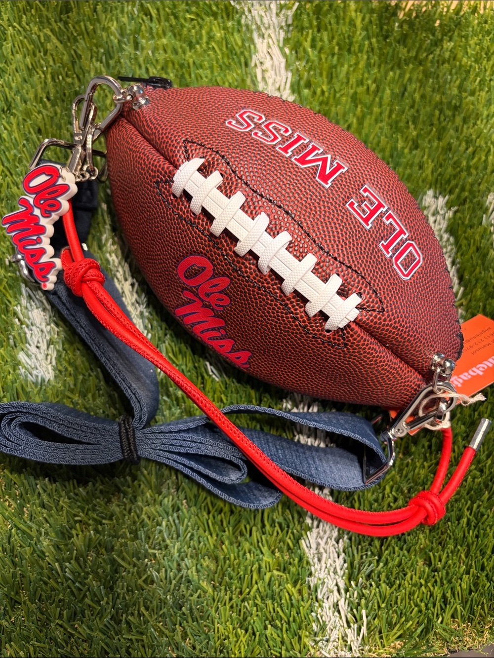 Ole Miss Football Crossbody Bag in Brown and Red